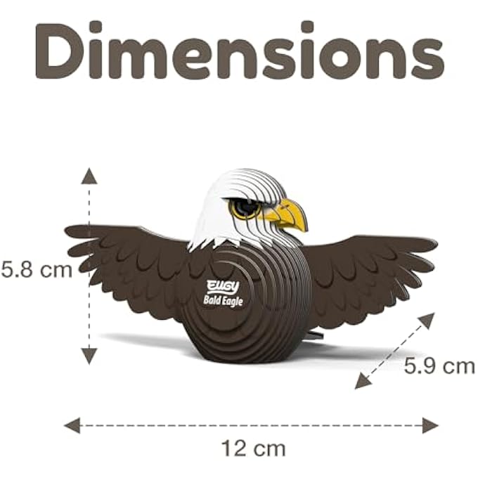 BALD EAGLE 3D PUZZLE, 22 PIECE ECO-FRIENDLY EDUCATIONAL LEARNING PUZZLES FOR KIDS 6+ - Image 2